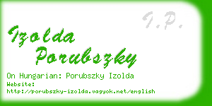 izolda porubszky business card